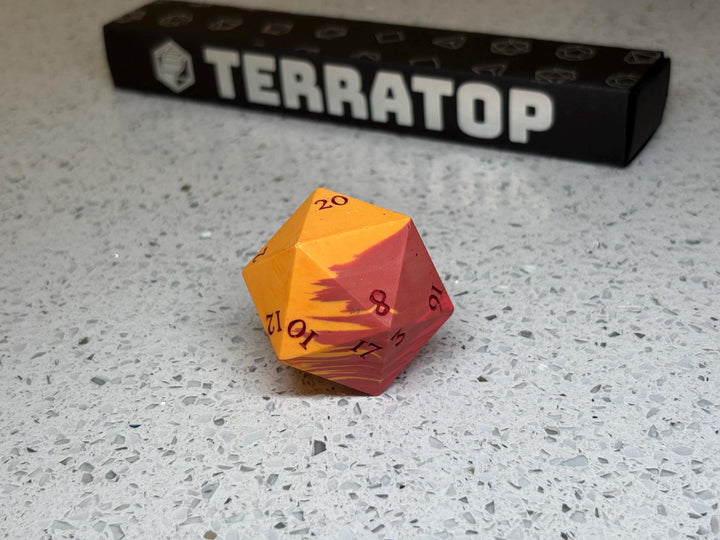 Jumbo D20 Dice | for DND & Tabletop RPGs | Handmade Jesmonite | Jumbo | RPG Dice | Dungeon Master Gift | Chonk D20 | Red