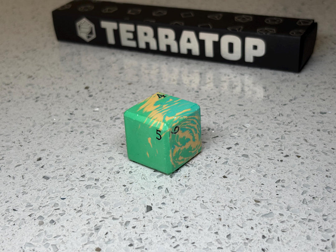 Jumbo D6 | for DND, Warhammer & Tabletop RPGs | Handmade Jesmonite | Jumbo | RPG Dice | Dungeon Master Gift | Chonk D6 | Green