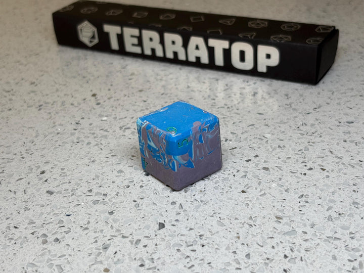 Jumbo D6 | for DND, Warhammer & Tabletop RPGs | Handmade Jesmonite | Jumbo | RPG Dice | Dungeon Master Gift | Chonk D6 | Blue