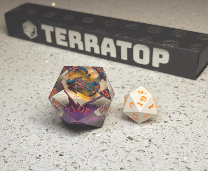 Jumbo D20 Dice | for DND & Tabletop RPGs | Handmade Resin | Jumbo | RPG Dice | Dungeon Master Gift | Chonk D20 Resin | Lovecraftian Theme