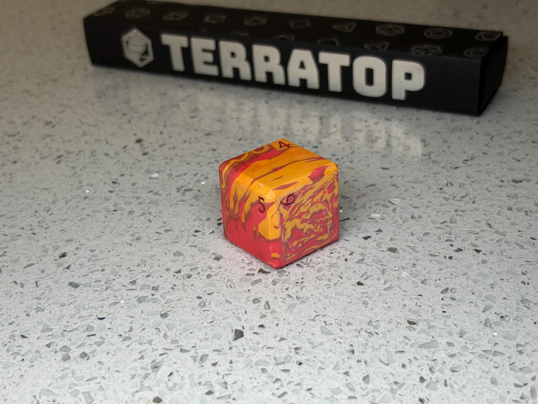 Jumbo D6 | for DND, Warhammer & Tabletop RPGs | Handmade Jesmonite | Jumbo | RPG Dice | Dungeon Master Gift | Chonk D6 | Red