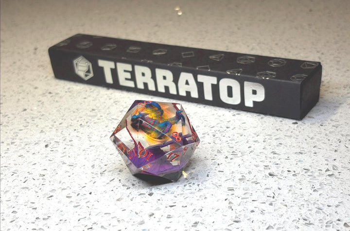Jumbo D20 Dice | for DND & Tabletop RPGs | Handmade Resin | Jumbo | RPG Dice | Dungeon Master Gift | Chonk D20 Resin | Lovecraftian Theme