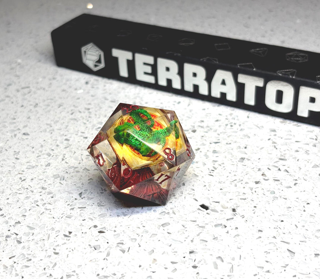 Jumbo D20 Dice | for DND & Tabletop RPGs | Handmade Resin | Jumbo | RPG Dice | Dungeon Master Gift | Chonk D20 Resin | Lovecraftian Theme