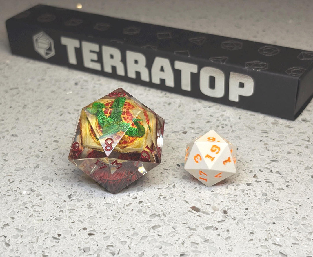 Jumbo D20 Dice | for DND & Tabletop RPGs | Handmade Resin | Jumbo | RPG Dice | Dungeon Master Gift | Chonk D20 Resin | Lovecraftian Theme