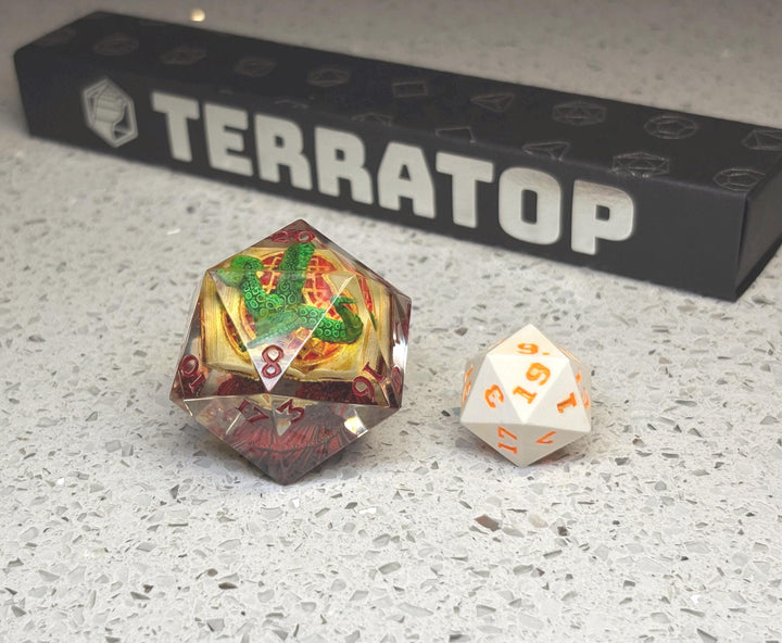 Jumbo D20 Dice | for DND & Tabletop RPGs | Handmade Resin | Jumbo | RPG Dice | Dungeon Master Gift | Chonk D20 Resin | Lovecraftian Theme