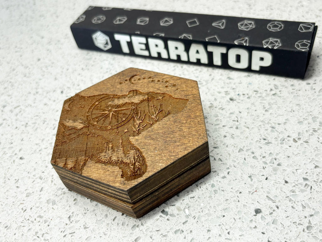 Dice Vault | for DND & Tabletop RPGs | RPG Dice | Dungeon Master Gift | Dice Box | Hexagonal 'Astro Bear' Magnetised Dice Box