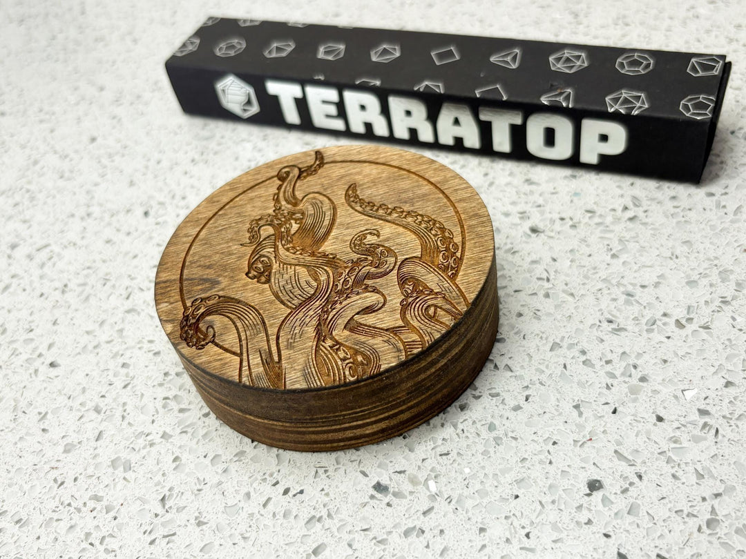 Dice Vault | for DND & Tabletop RPGs | RPG Dice | Dungeon Master Gift | Dice Box | Round 'Tentacle' Magnetised Dice Box