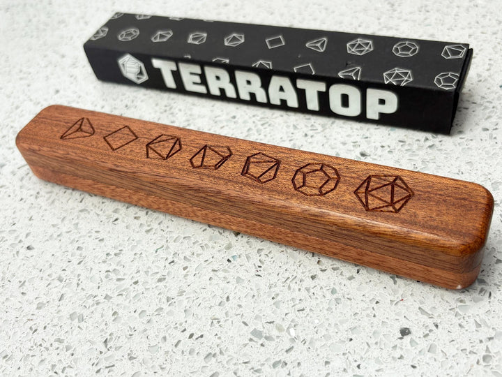 Dice Set | for DND & Tabletop RPGs | Handmade Jesmonite | RPG Dice | Dungeon Master Gift | Dice and Box Gift Set | Sapele