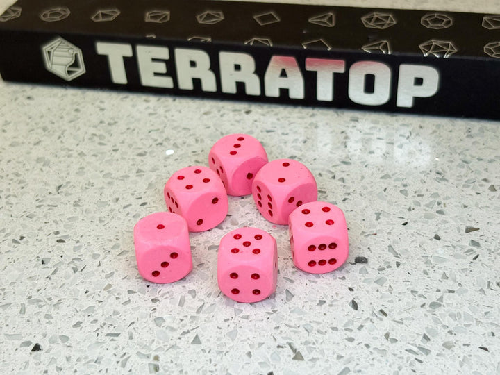 D6 Dice Set | for DND, Warhammer & Tabletop RPGs | Handmade Jesmonite | Pip, Fluorescent | RPG Dice | Dungeon Master Gift