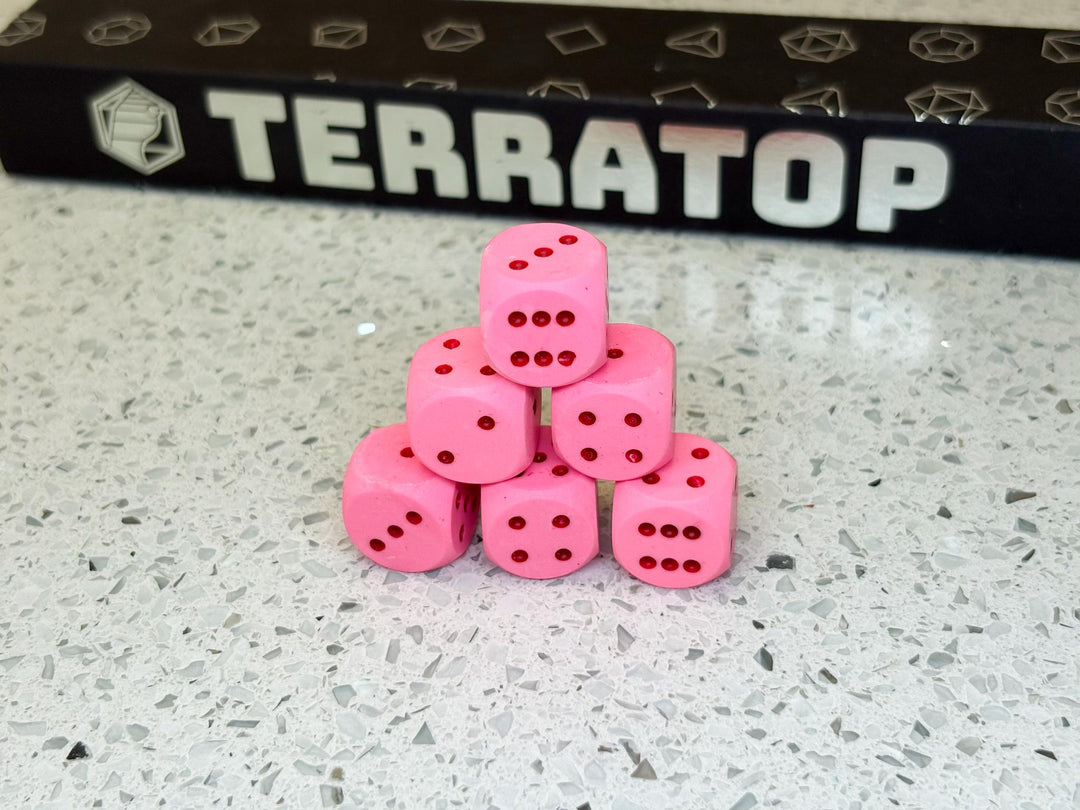 D6 Dice Set | for DND, Warhammer & Tabletop RPGs | Handmade Jesmonite | Pip, Fluorescent | RPG Dice | Dungeon Master Gift