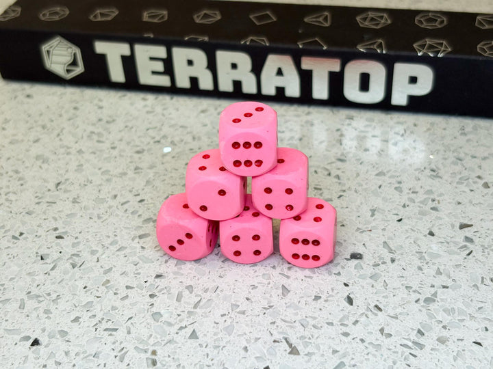 D6 Dice Set | for DND, Warhammer & Tabletop RPGs | Handmade Jesmonite | Pip, Fluorescent | RPG Dice | Dungeon Master Gift