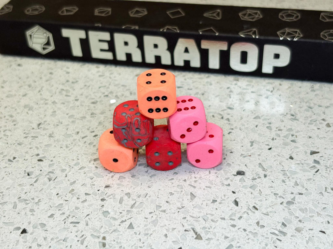 D6 Dice Set | for DND, Warhammer & Tabletop RPGs | Handmade Jesmonite | Pip, Mixed Colours | RPG Dice | Dungeon Master Gift