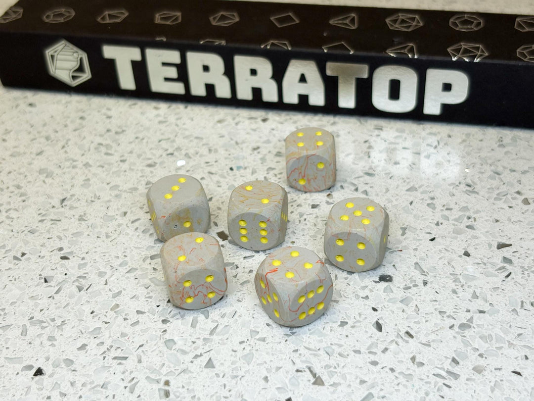 D6 Dice Set | for DND, Warhammer & Tabletop RPGs | Handmade Jesmonite | Pip, Marbled | RPG Dice | Dungeon Master Gift