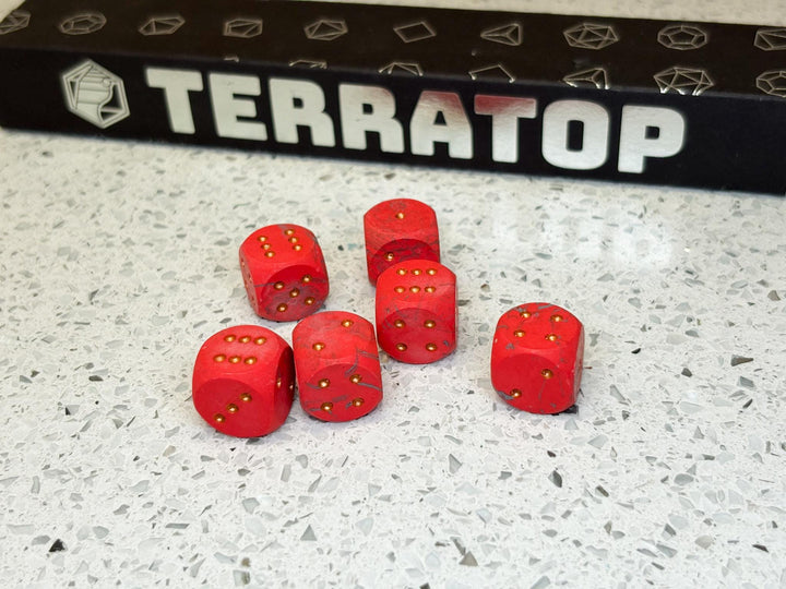 D6 Dice Set | for DND, Warhammer & Tabletop RPGs | Handmade Jesmonite | Pip, Marbled | RPG Dice | Dungeon Master Gift