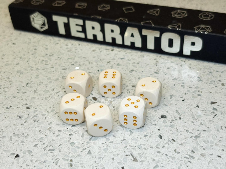 D6 Dice Set | for DND, Warhammer & Tabletop RPGs | Handmade Jesmonite | Pip, Solid Colour | RPG Dice | Dungeon Master Gift