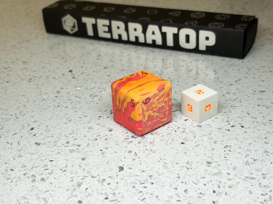 Jumbo D6 | for DND, Warhammer & Tabletop RPGs | Handmade Jesmonite | Jumbo | RPG Dice | Dungeon Master Gift | Chonk D6 | Red