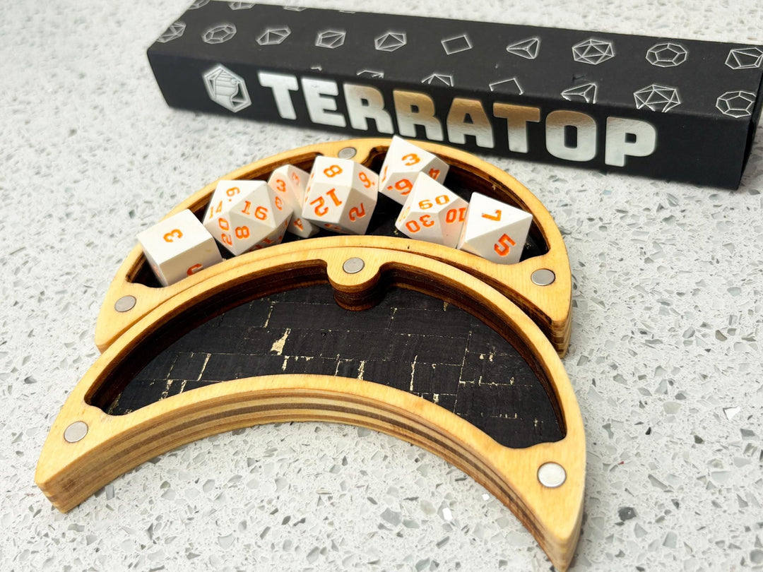 Dice Vault | for DND & Tabletop RPGs | RPG Dice | Dungeon Master Gift | Dice Box | Crescent moon 'Astro Bear' Magnetised Dice Box
