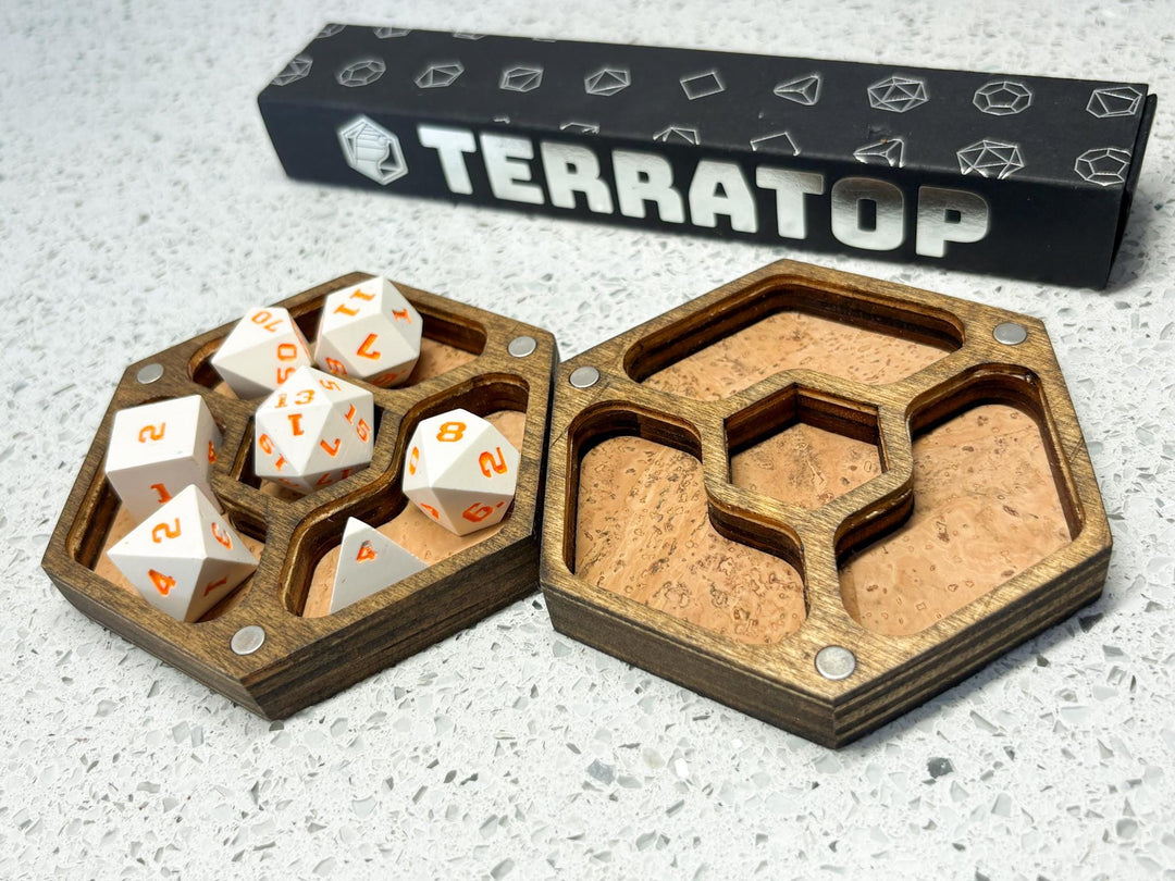 Dice Vault | for DND & Tabletop RPGs | RPG Dice | Dungeon Master Gift | Dice Box | Hexagonal 'Astro Bear' Magnetised Dice Box