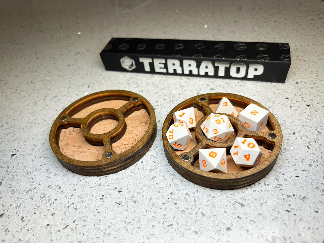Dice Vault | for DND & Tabletop RPGs | RPG Dice | Dungeon Master Gift | Dice Box | Round 'Starfish Face' Magnetised Dice Box