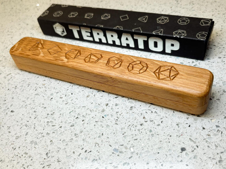 Dice Set | for DND & Tabletop RPGs | RPG Dice | Dungeon Master Gift | Dice and Box Gift Set | Oak