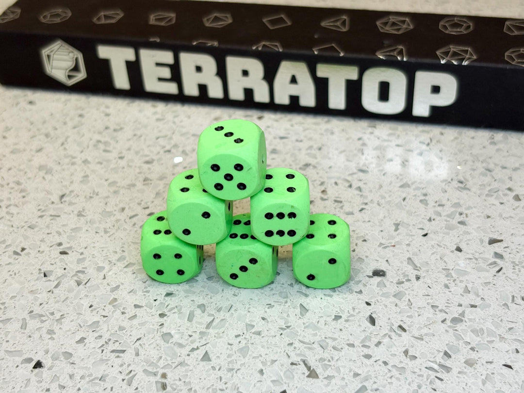 D6 Dice Set | for DND, Warhammer & Tabletop RPGs | Handmade Jesmonite | Pip, Fluorescent | RPG Dice | Dungeon Master Gift