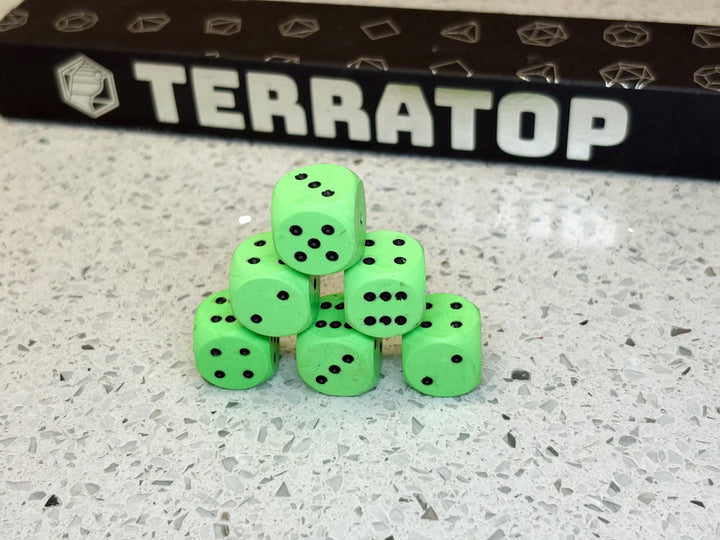 D6 Dice Set | for DND, Warhammer & Tabletop RPGs | Handmade Jesmonite | Pip, Fluorescent | RPG Dice | Dungeon Master Gift