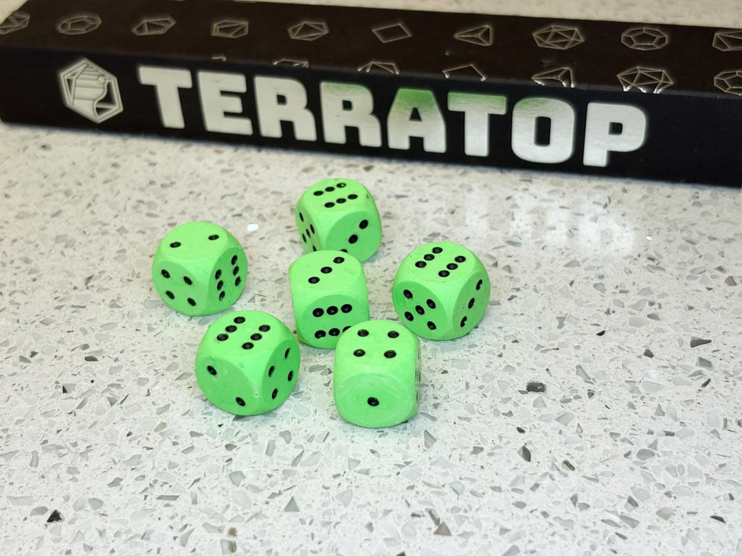 D6 Dice Set | for DND, Warhammer & Tabletop RPGs | Handmade Jesmonite | Pip, Fluorescent | RPG Dice | Dungeon Master Gift