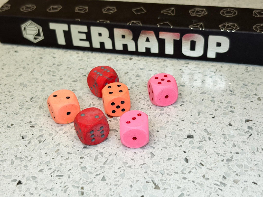 D6 Dice Set | for DND, Warhammer & Tabletop RPGs | Handmade Jesmonite | Pip, Mixed Colours | RPG Dice | Dungeon Master Gift