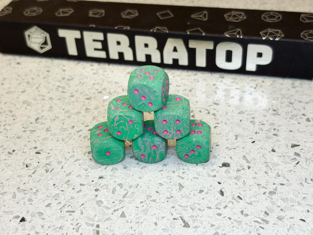 D6 Dice Set | for DND, Warhammer & Tabletop RPGs | Handmade Jesmonite | Pip, Marbled | RPG Dice | Dungeon Master Gift