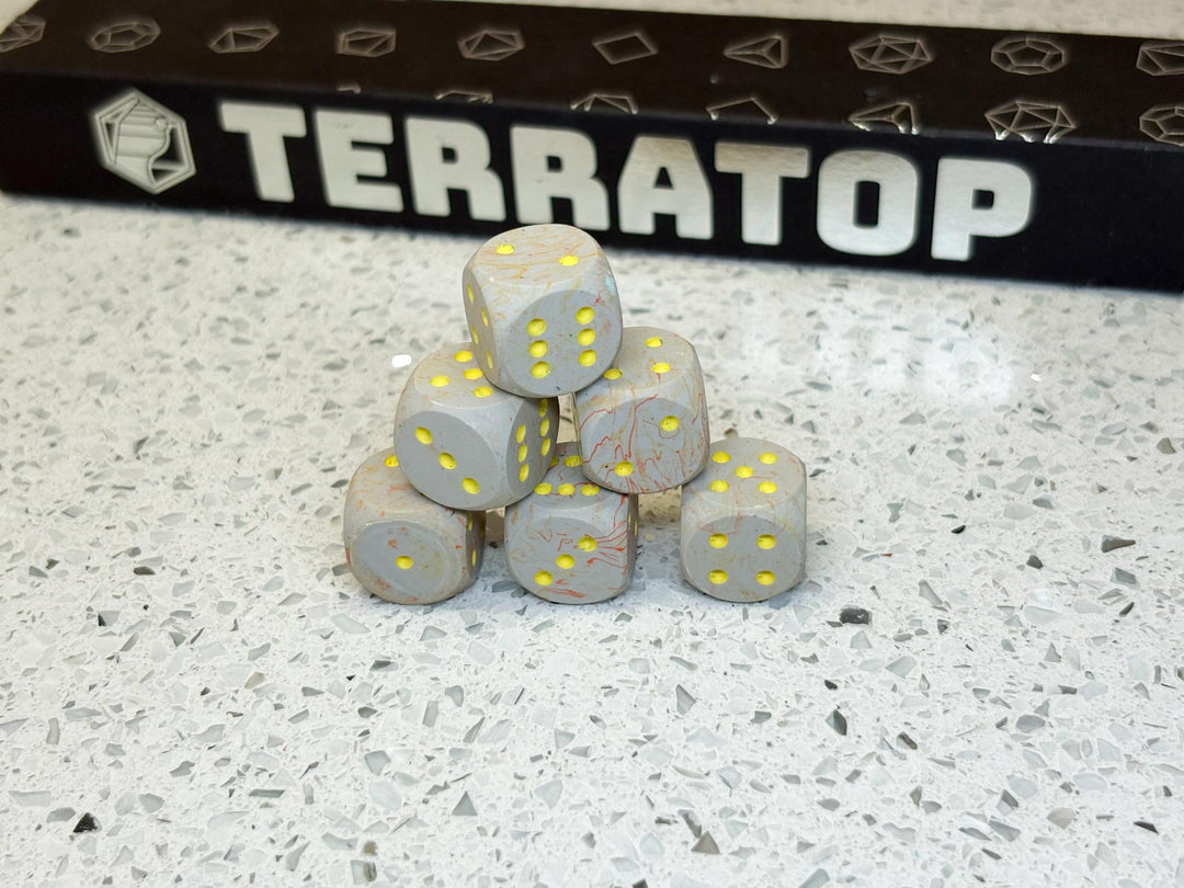 D6 Dice Set | for DND, Warhammer & Tabletop RPGs | Handmade Jesmonite | Pip, Marbled | RPG Dice | Dungeon Master Gift