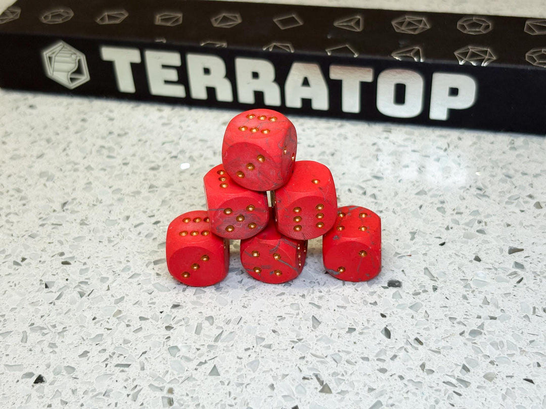 D6 Dice Set | for DND, Warhammer & Tabletop RPGs | Handmade Jesmonite | Pip, Marbled | RPG Dice | Dungeon Master Gift