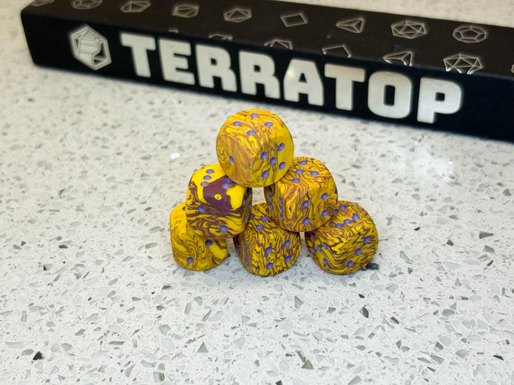 D6 Dice Set | for DND, Warhammer & Tabletop RPGs | Handmade Jesmonite | Pip, Marbled | RPG Dice | Dungeon Master Gift