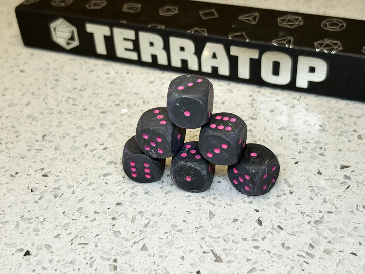 D6 Dice Set | for DND, Warhammer & Tabletop RPGs | Handmade Jesmonite | Pip, Marbled | RPG Dice | Dungeon Master Gift