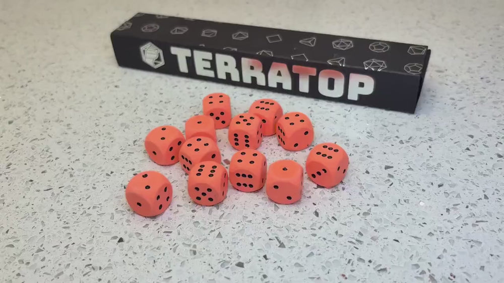 D6 Dice Set | for DND, Warhammer & Tabletop RPGs | Handmade Jesmonite | Pip, Fluorescent | RPG Dice | Dungeon Master Gift
