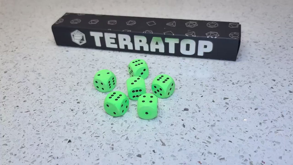 D6 Dice Set | for DND, Warhammer & Tabletop RPGs | Handmade Jesmonite | Pip, Fluorescent | RPG Dice | Dungeon Master Gift